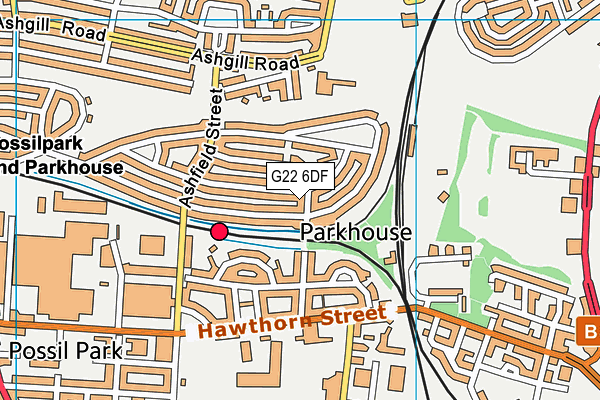 G22 6DF map - OS VectorMap District (Ordnance Survey)