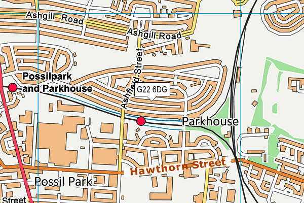 G22 6DG map - OS VectorMap District (Ordnance Survey)
