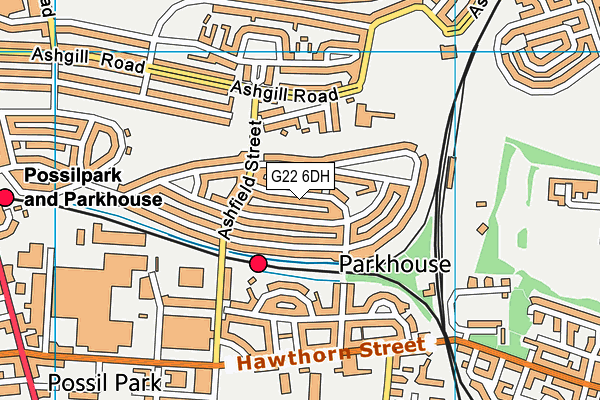 G22 6DH map - OS VectorMap District (Ordnance Survey)