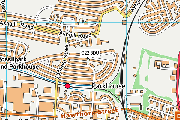 G22 6DU map - OS VectorMap District (Ordnance Survey)