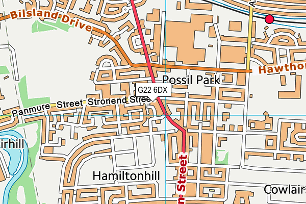 G22 6DX map - OS VectorMap District (Ordnance Survey)