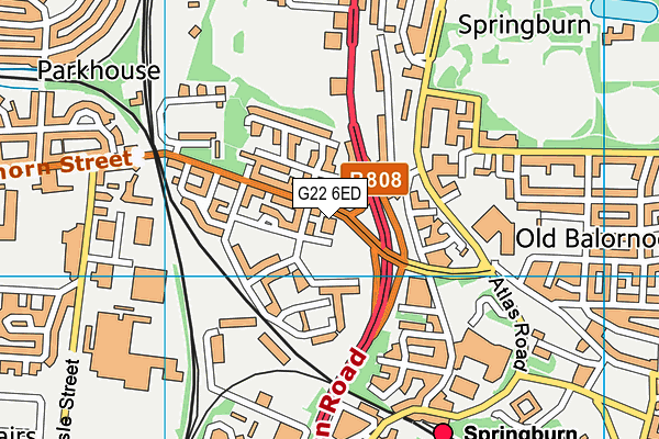 G22 6ED map - OS VectorMap District (Ordnance Survey)