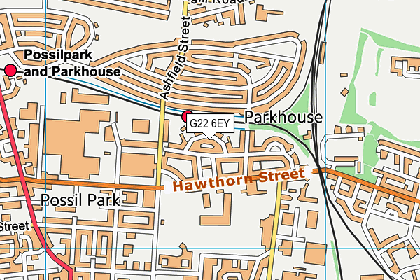 G22 6EY map - OS VectorMap District (Ordnance Survey)