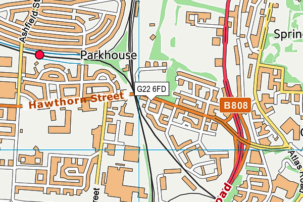 G22 6FD map - OS VectorMap District (Ordnance Survey)