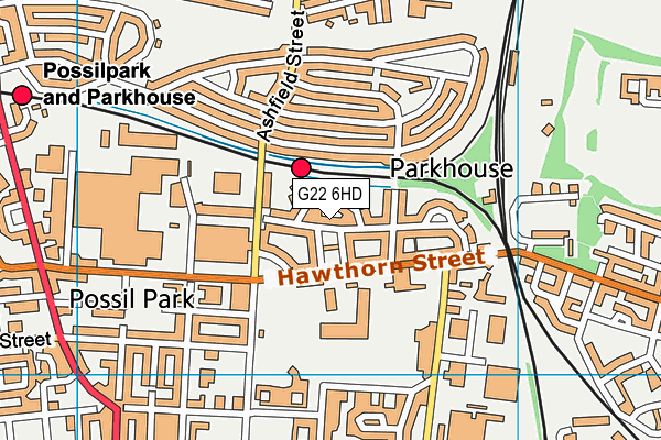 G22 6HD map - OS VectorMap District (Ordnance Survey)