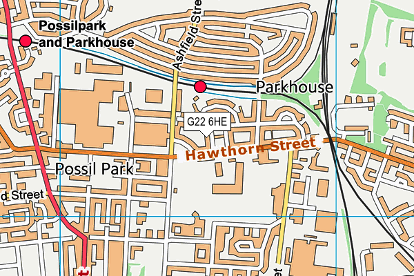 G22 6HE map - OS VectorMap District (Ordnance Survey)