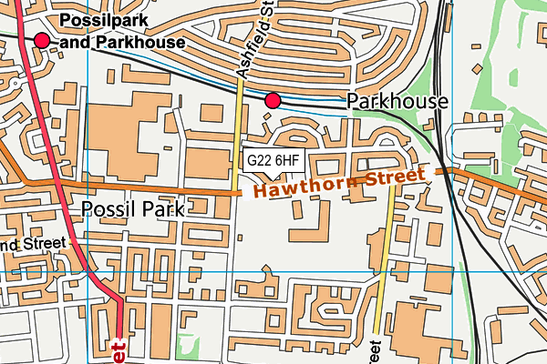 G22 6HF map - OS VectorMap District (Ordnance Survey)