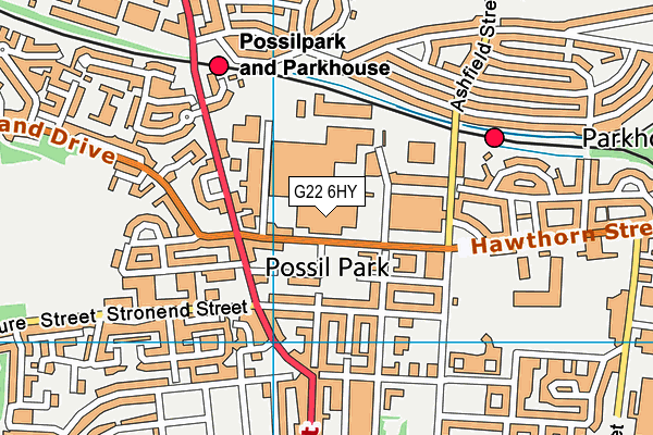 G22 6HY map - OS VectorMap District (Ordnance Survey)