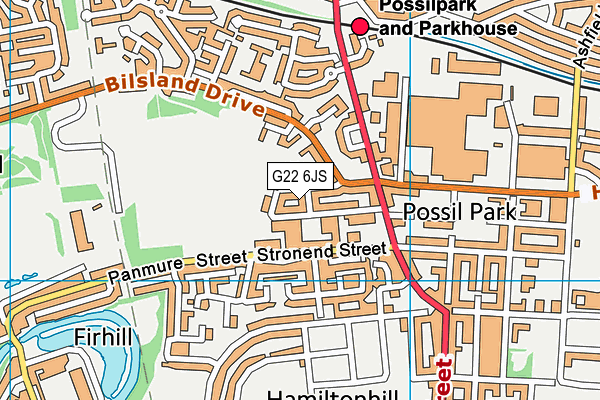 G22 6JS map - OS VectorMap District (Ordnance Survey)