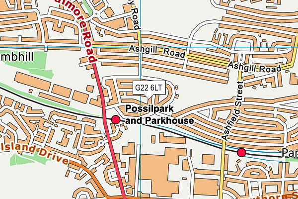 G22 6LT map - OS VectorMap District (Ordnance Survey)