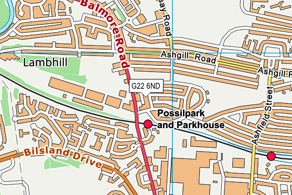 G22 6ND map - OS VectorMap District (Ordnance Survey)