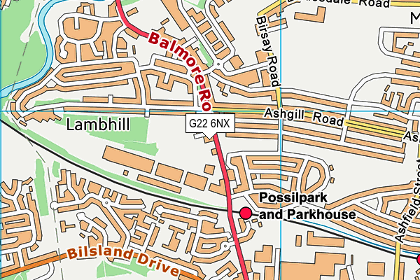 G22 6NX map - OS VectorMap District (Ordnance Survey)