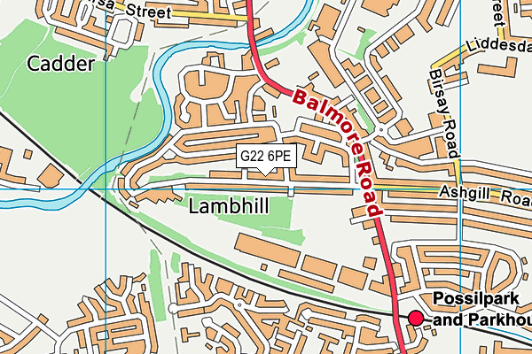 G22 6PE map - OS VectorMap District (Ordnance Survey)