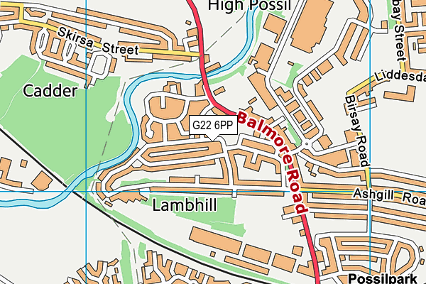 G22 6PP map - OS VectorMap District (Ordnance Survey)