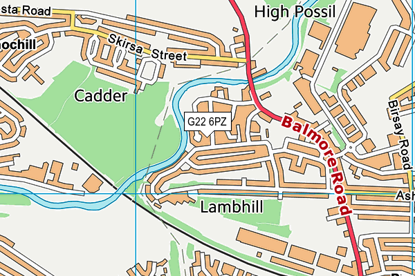 G22 6PZ map - OS VectorMap District (Ordnance Survey)