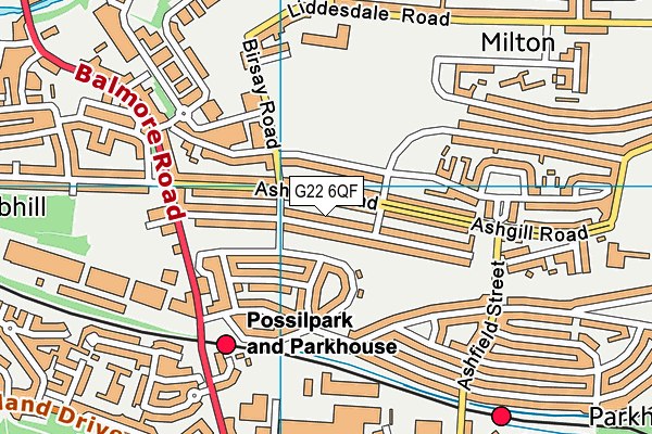 G22 6QF map - OS VectorMap District (Ordnance Survey)