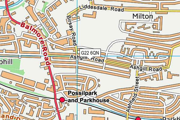 G22 6QN map - OS VectorMap District (Ordnance Survey)