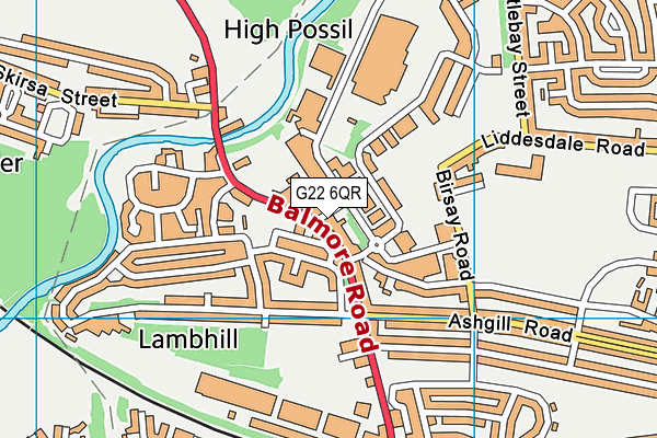 G22 6QR map - OS VectorMap District (Ordnance Survey)