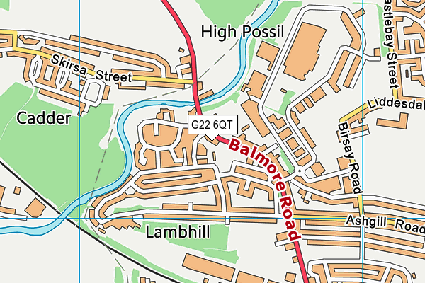 G22 6QT map - OS VectorMap District (Ordnance Survey)