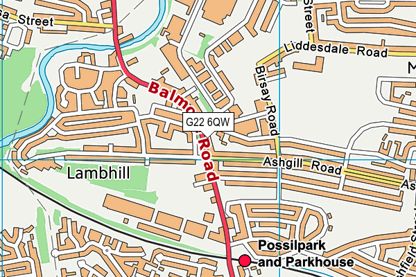 G22 6QW map - OS VectorMap District (Ordnance Survey)