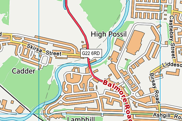 G22 6RD map - OS VectorMap District (Ordnance Survey)