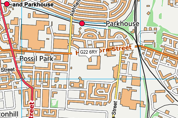 G22 6RY map - OS VectorMap District (Ordnance Survey)