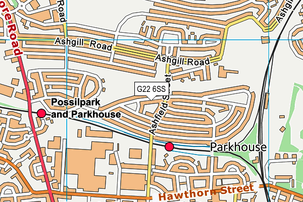 G22 6SS map - OS VectorMap District (Ordnance Survey)