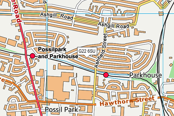 G22 6SU map - OS VectorMap District (Ordnance Survey)