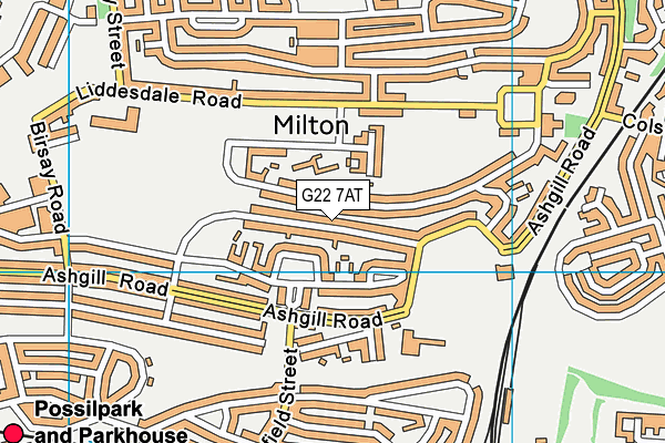 G22 7AT map - OS VectorMap District (Ordnance Survey)