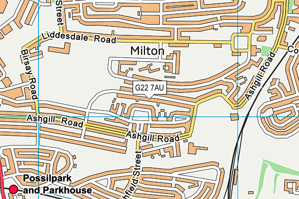 G22 7AU map - OS VectorMap District (Ordnance Survey)