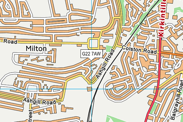 G22 7AW map - OS VectorMap District (Ordnance Survey)