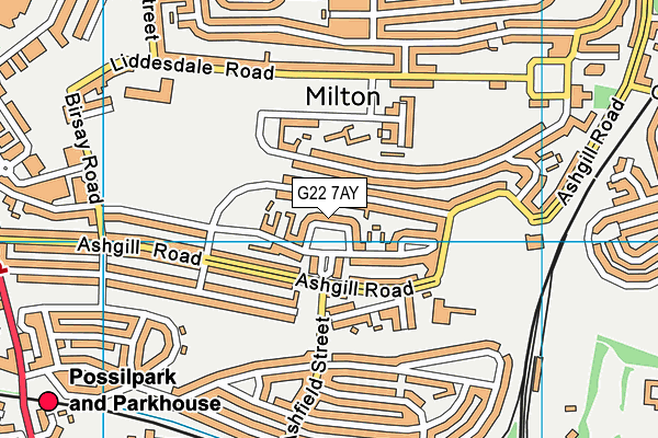 G22 7AY map - OS VectorMap District (Ordnance Survey)