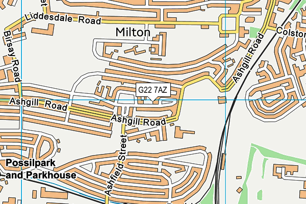 G22 7AZ map - OS VectorMap District (Ordnance Survey)