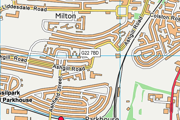 G22 7BD map - OS VectorMap District (Ordnance Survey)