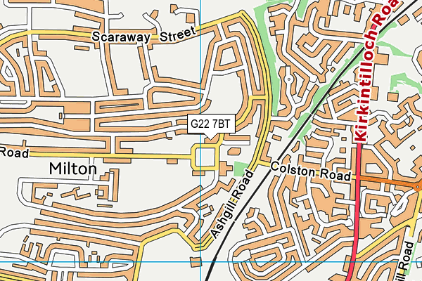 G22 7BT map - OS VectorMap District (Ordnance Survey)