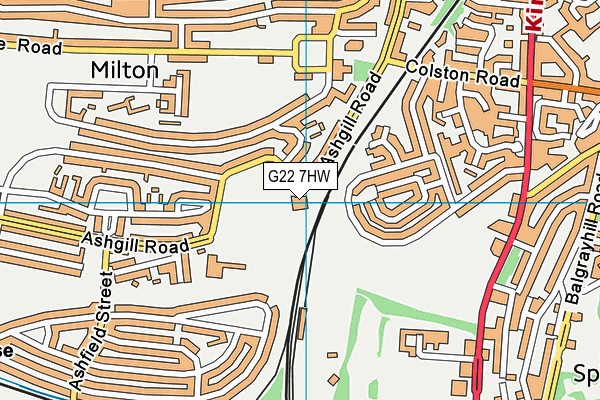 G22 7HW map - OS VectorMap District (Ordnance Survey)