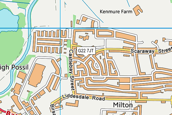 G22 7JT map - OS VectorMap District (Ordnance Survey)