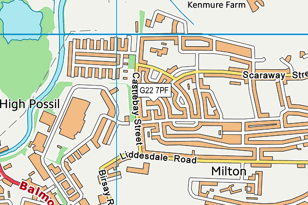 G22 7PF map - OS VectorMap District (Ordnance Survey)