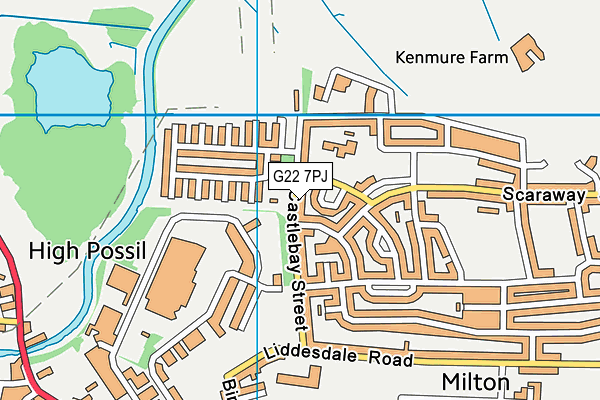 G22 7PJ map - OS VectorMap District (Ordnance Survey)