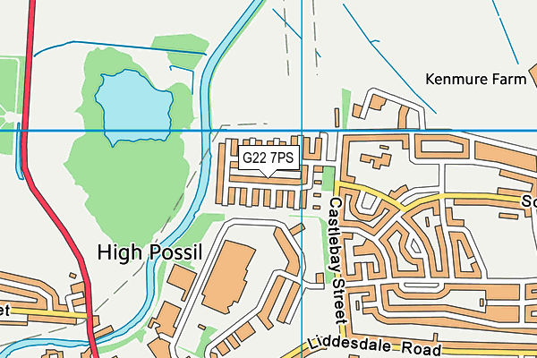 G22 7PS map - OS VectorMap District (Ordnance Survey)