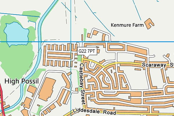 G22 7PT map - OS VectorMap District (Ordnance Survey)