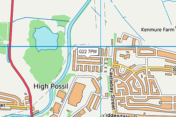 G22 7PW map - OS VectorMap District (Ordnance Survey)