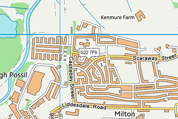 G22 7PX map - OS VectorMap District (Ordnance Survey)