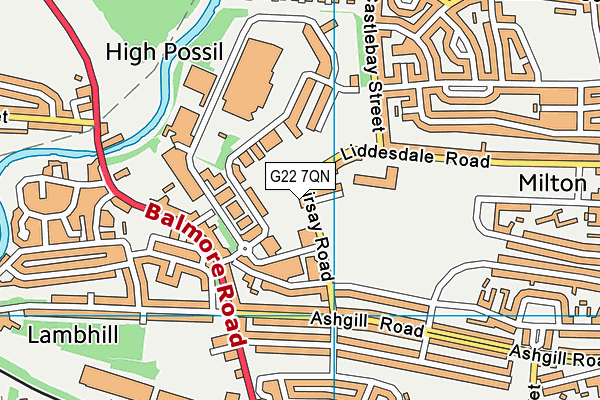 G22 7QN map - OS VectorMap District (Ordnance Survey)