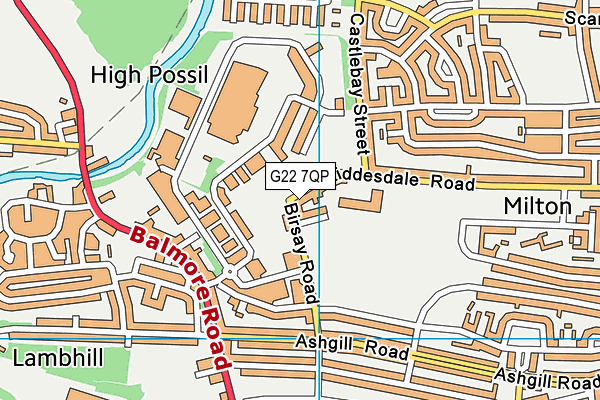 G22 7QP map - OS VectorMap District (Ordnance Survey)