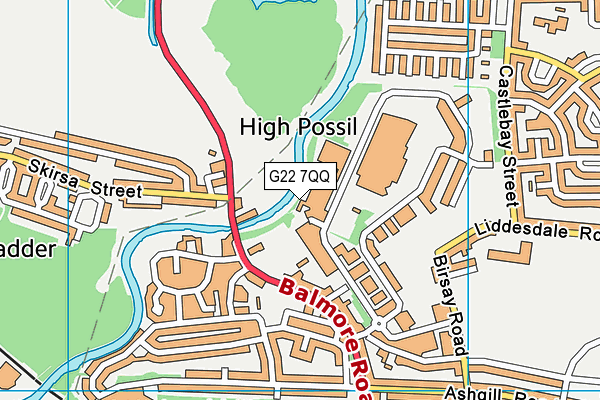 G22 7QQ map - OS VectorMap District (Ordnance Survey)