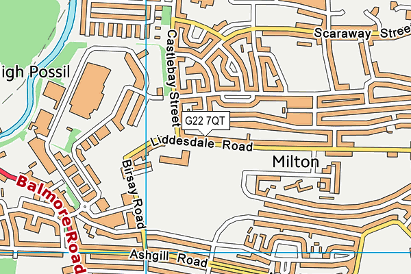 G22 7QT map - OS VectorMap District (Ordnance Survey)