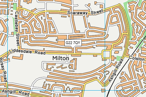 G22 7QY map - OS VectorMap District (Ordnance Survey)