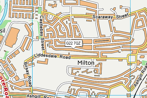 G22 7QZ map - OS VectorMap District (Ordnance Survey)