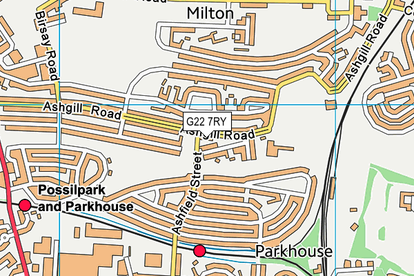 G22 7RY map - OS VectorMap District (Ordnance Survey)